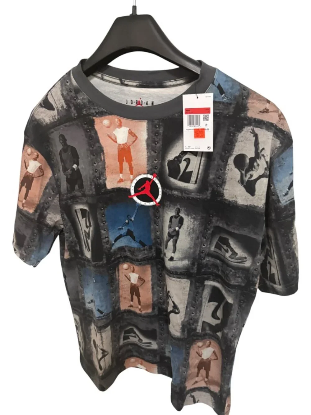 NEW Jordan Flight Club All Over Print T-Shirt Sail Large IF3114-133